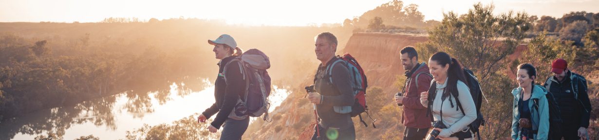Walkers on the Murray River Walk