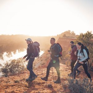 Walkers on the Murray River Walk